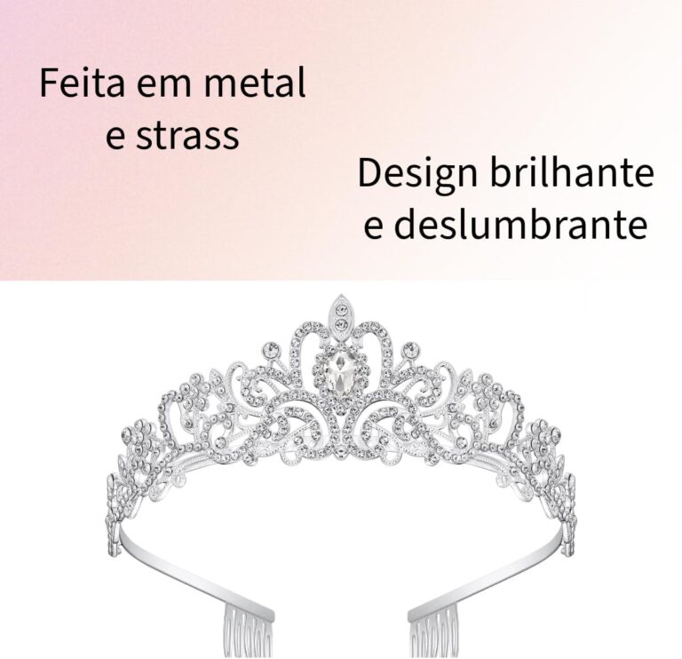 Tiara de noiva com strass e cristais