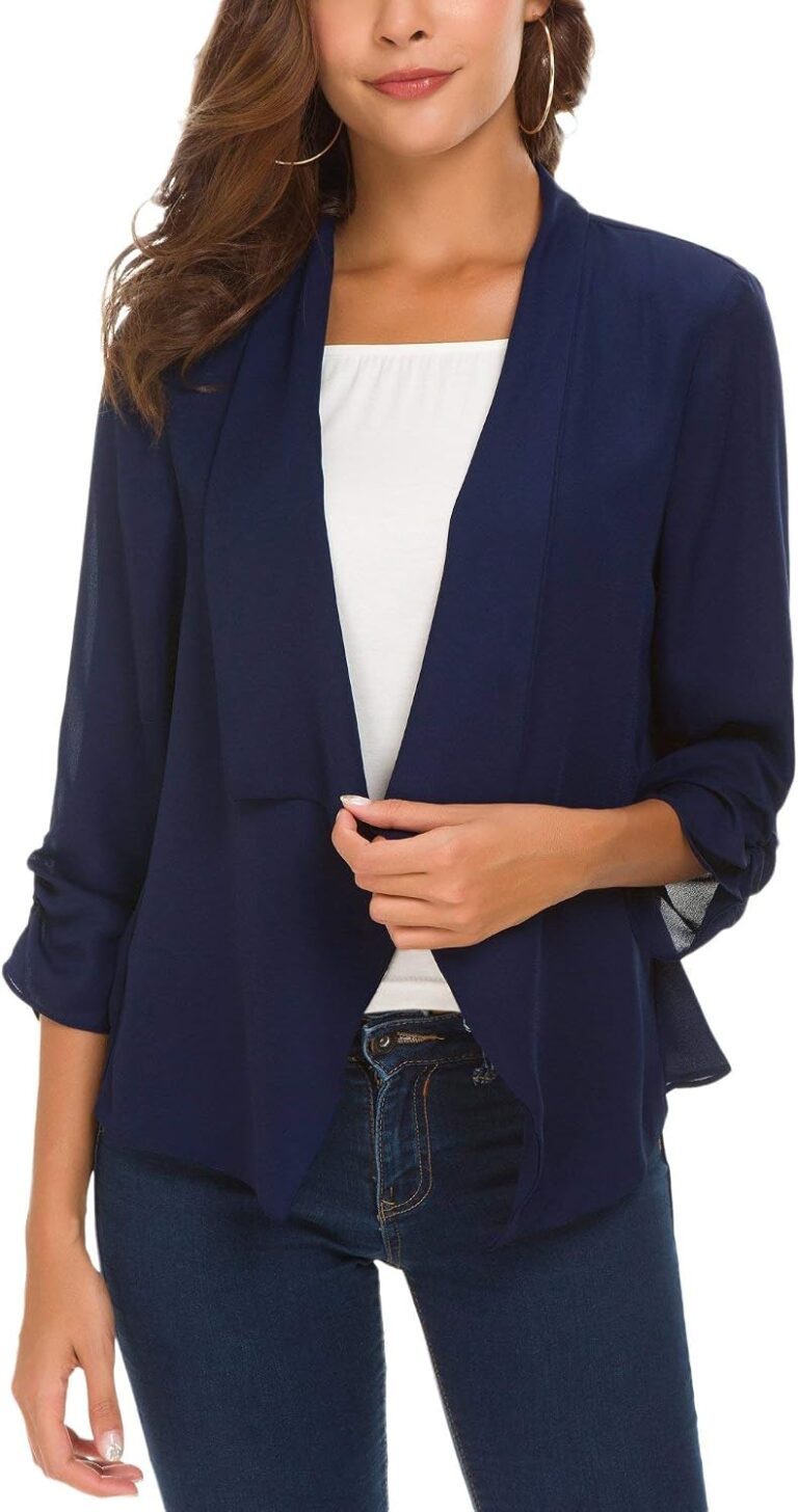Blazer feminino azul marinho alfaiataria social