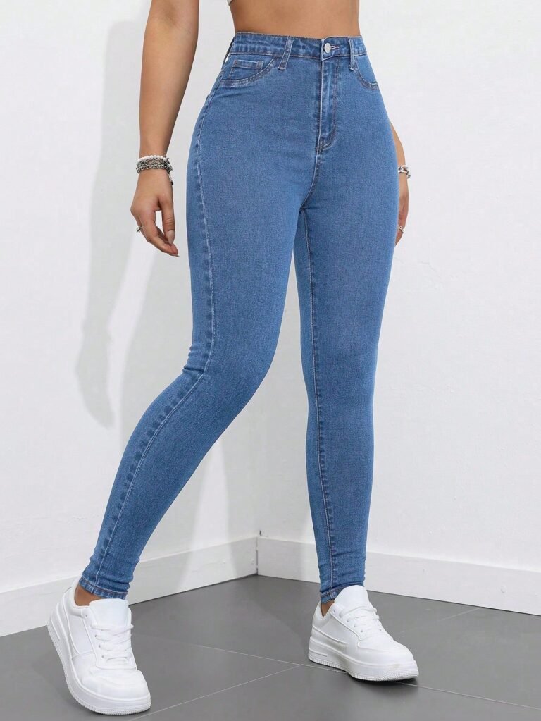 Calça jeans azul skinny